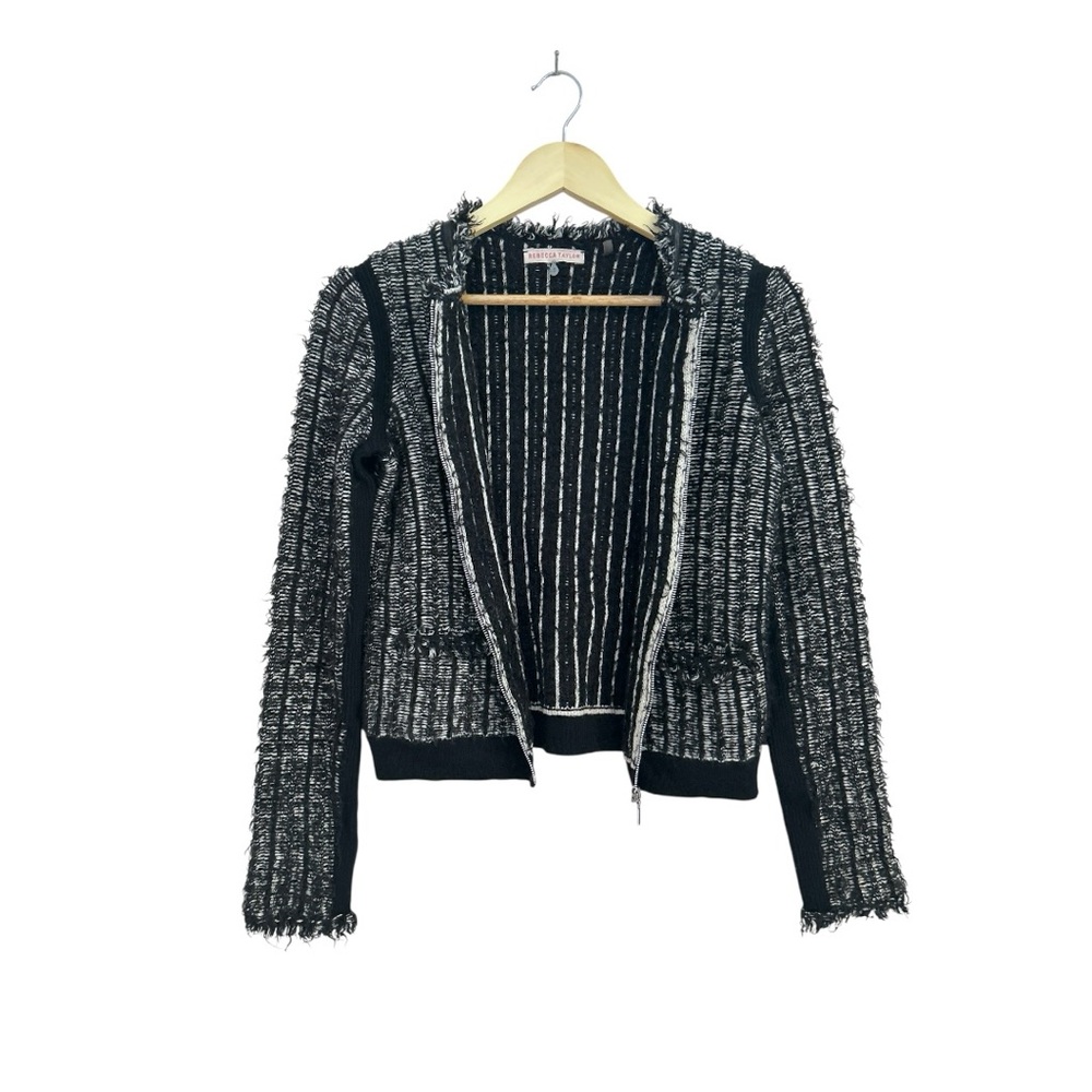 Rebecca Taylor Lambswool & Cashmere Blend Textured Knit Jacket Blazer Size Small